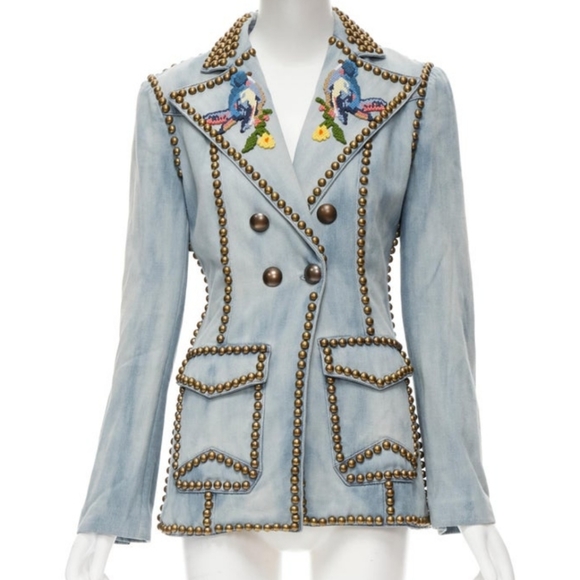 Gucci runway studded denim blazer - Picture 2 of 3